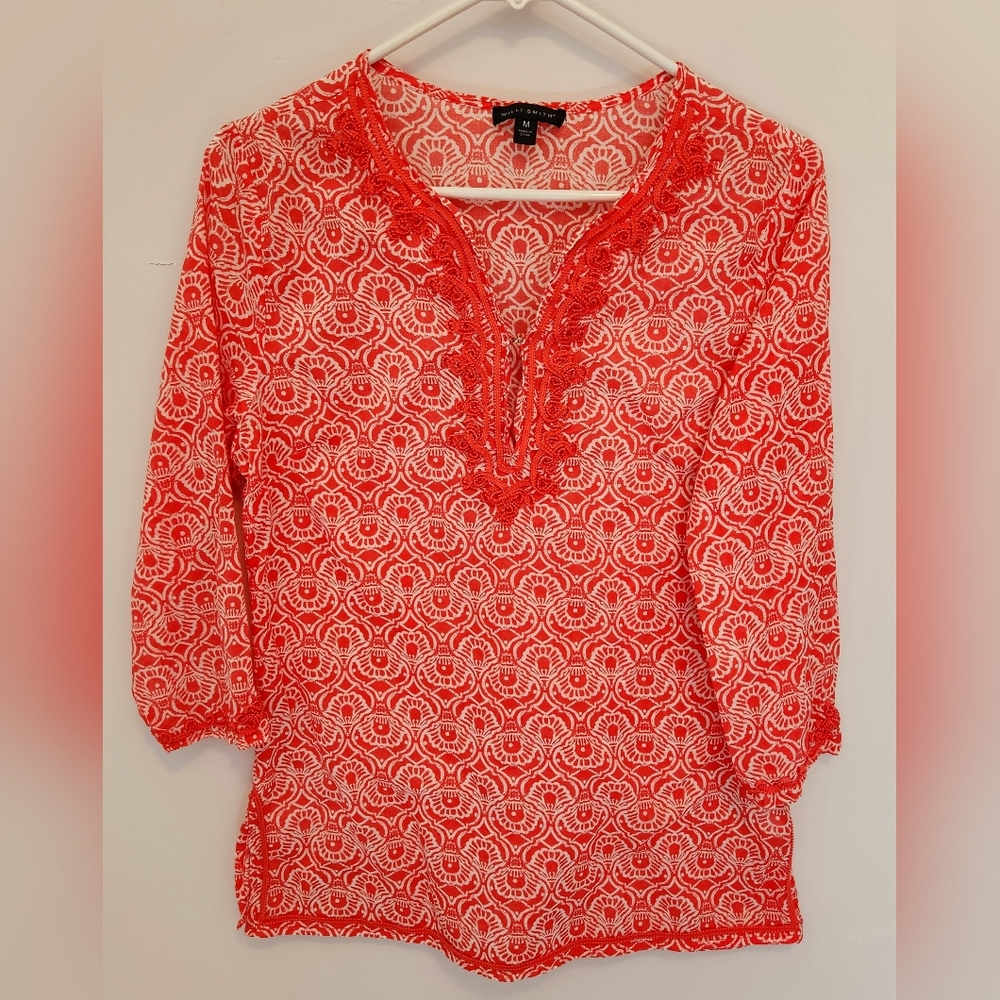 🌞Embroidered 3/4 sleeve 100% cotton shirt